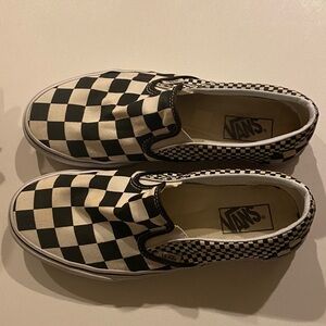 Vans Black and White Checkerboard Slip-Ons